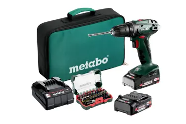 Akumulátorový vŕtací skrutkovač Metabo BS 18; 18V/2x2Ah + sada bitov 32; tool bag