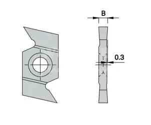 Drážkovací element - dvojbritý; HW; B5; Cod2