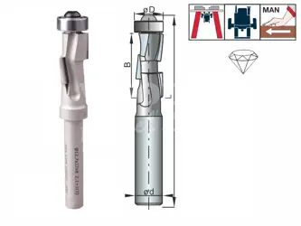 Kopírovacia DIA fréza so spodným ložiskom; D12,7; B27,0; L80,0; Z3; stopka 8
