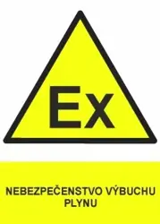 Nebezpečenstvo výbuchu plynu - samolepka A5