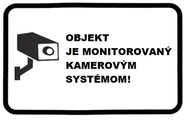 Objekt je monitorovaný systémom - samolepka