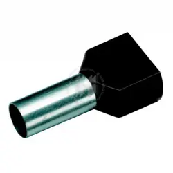 Dutinka izolovaná 2x1,5/12 mm; čierna; 100 ks