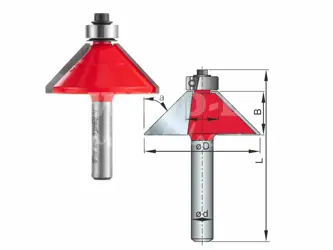 Fréza uhlová so spodným ložiskom; D31,0; B9,5; <45°, L52,0; stopka 6