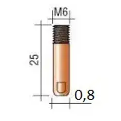 Špička M6 priemer 0,8; 3ks