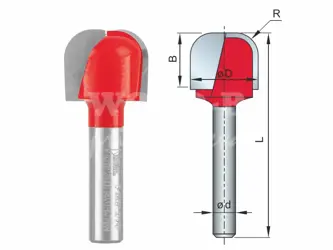 Fréza s rohovým rádiusom; D31,8; B15,0; L52,4; R6,35; stopka12