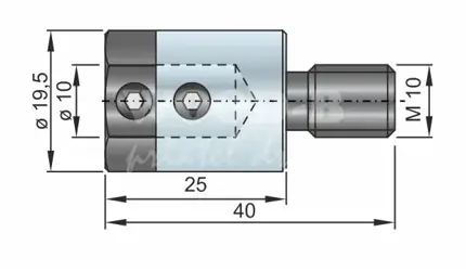 Redukcia D3=10; D2=19,5; M10; L=40; pravá; pre kolíkovačky a CNC stroje