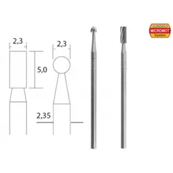 Tvrdokovové frézy 2,3 mm - 2 ks