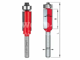 Kopírovacia fréza so spodným ložiskom; D12,7; B25,4; L71,5; stopka 8