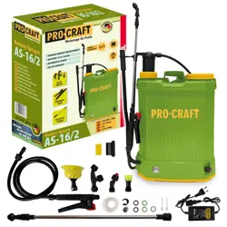 Kombinovaný aku postrekovač Procraft AS-16/2; aku 12V/8Ah
