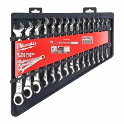 Sada kombinovaných račňových kľúčov Milwaukee MAX BITE : 8 - 22 mm (15 ks)