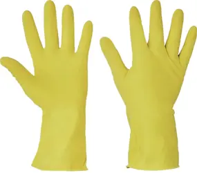 Rukavice gumenné žlté; veľ. XL