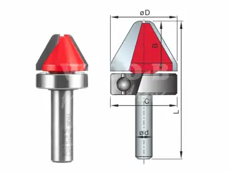 Kopírovacia uhlová fréza s rádiusom; D28,6; B19,0; L61,0; <60°; stopka12