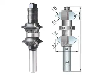 Staviteľná zaobľovaciá fréza Z=3+3; D35,0; B14,0; L108,0; R4,8/6,4; stopka 8