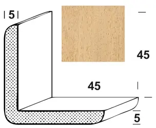 Lišta drevená rohová L45