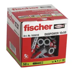 Hmoždinka DuoPower 10x50 - balenie 50ks
