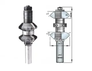 Staviťeľná zrážacia fréza Z=3+3; D35,0; B14,0; L108,0; <45°/30°; stopka 8