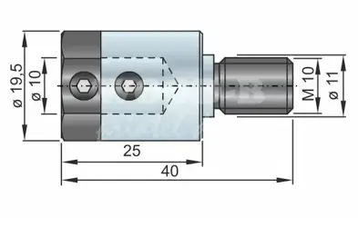 Redukcia D3=10; D2=19,5; M10/11; L=41; pravá; pre kolíkovačky a CNC stroje