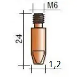 Špička M6 široká priemer 1,2; 3ks