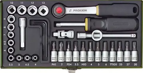 Gola sada Proxxon 36-dielna 1/4" 23080