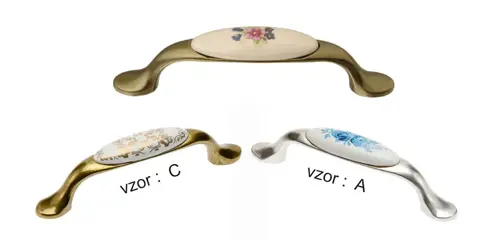 Úchytka porcelán; vzor B