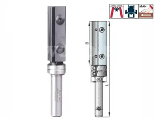 Orezávacia fréza žiletková s dvojitým horným ložiskom; D19,0; B50,0; L100,0; Z2; stopka12