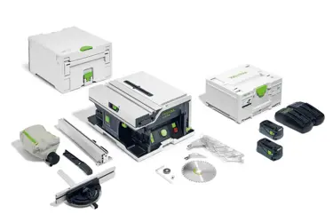 Akumulátorová stolová okružná píla Festool CSC SYS 50 EBI-Plus + 2x 5,0Ah; 577374