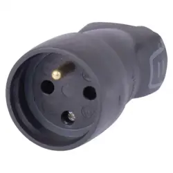 Gumová zásuvka 050446 čierna IP40