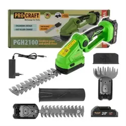 Aku nožnice na trávu/plotostrih Procraft PGH2100; 20V/1x2Ah