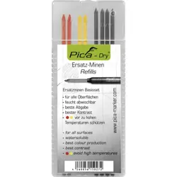 Tuhy náhradné Pica Dry čierne+červené+žlté - 8ks