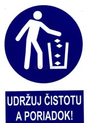 Udržuj čistotu a poriadok - samolepka