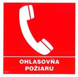 Ohlasovňa požiaru - samolepka + text