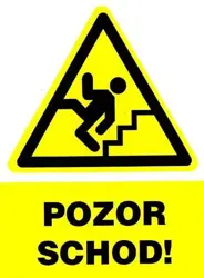 Pozor schody - samolepka